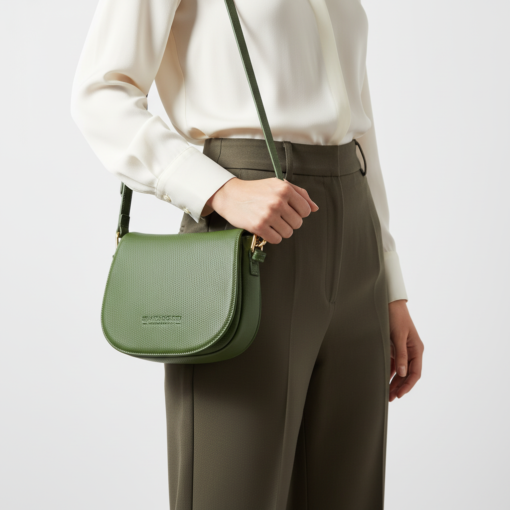 GLAM | BORSA A TRACOLLA IN PELLE VERDE DI RENATO BORZATTA