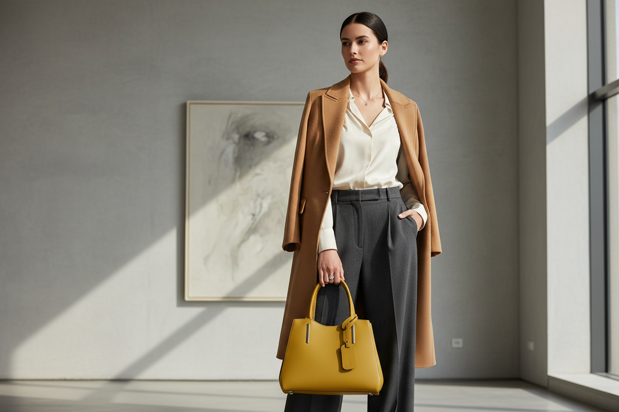 GLAM | BOLSO DE CUERO MOSTAZA RENATO BORZATTA