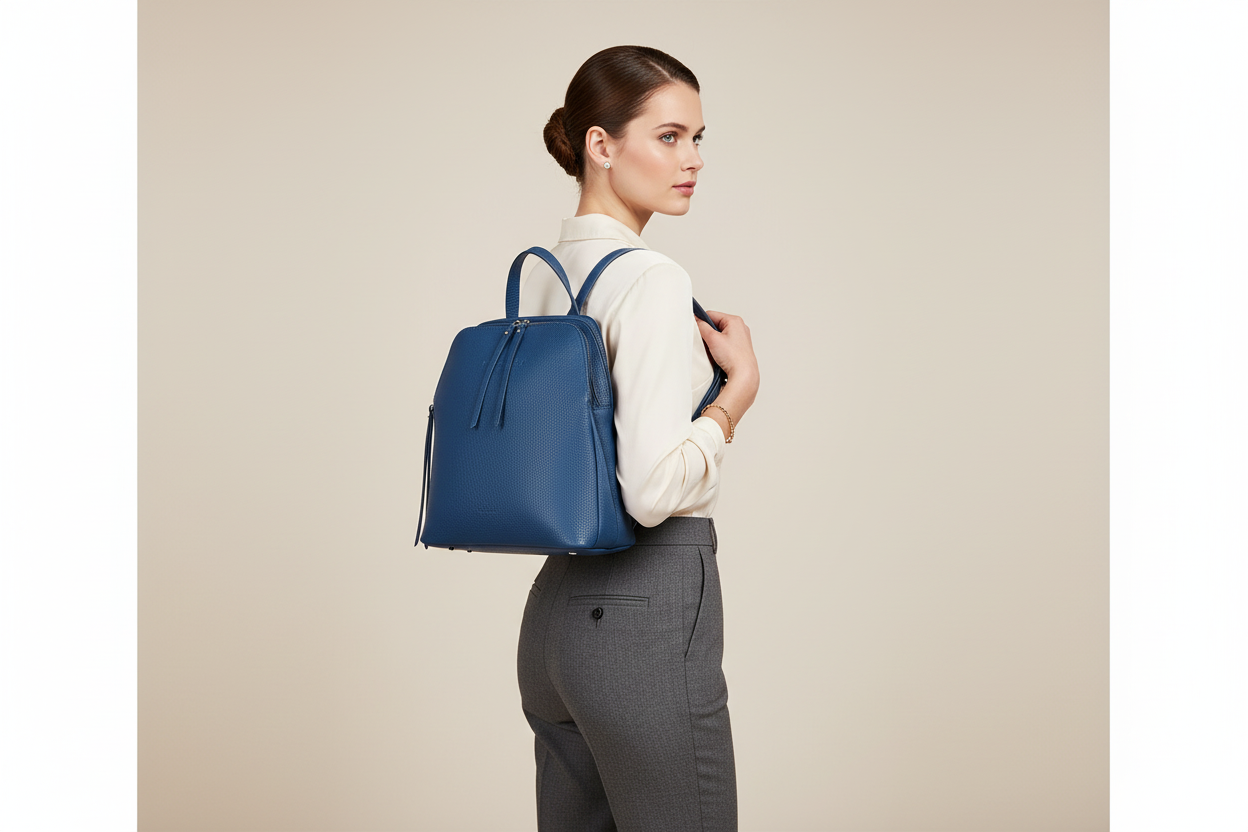 GLAM | Dual-Compartment Leather Backpack