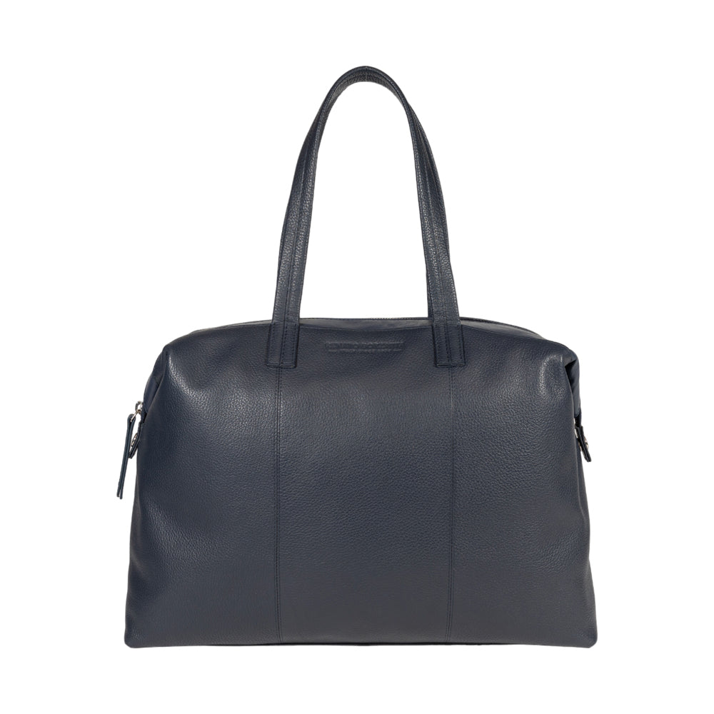 GLAM | RENATO BORZATTA Blue Leather Transformable Shopping Tote
