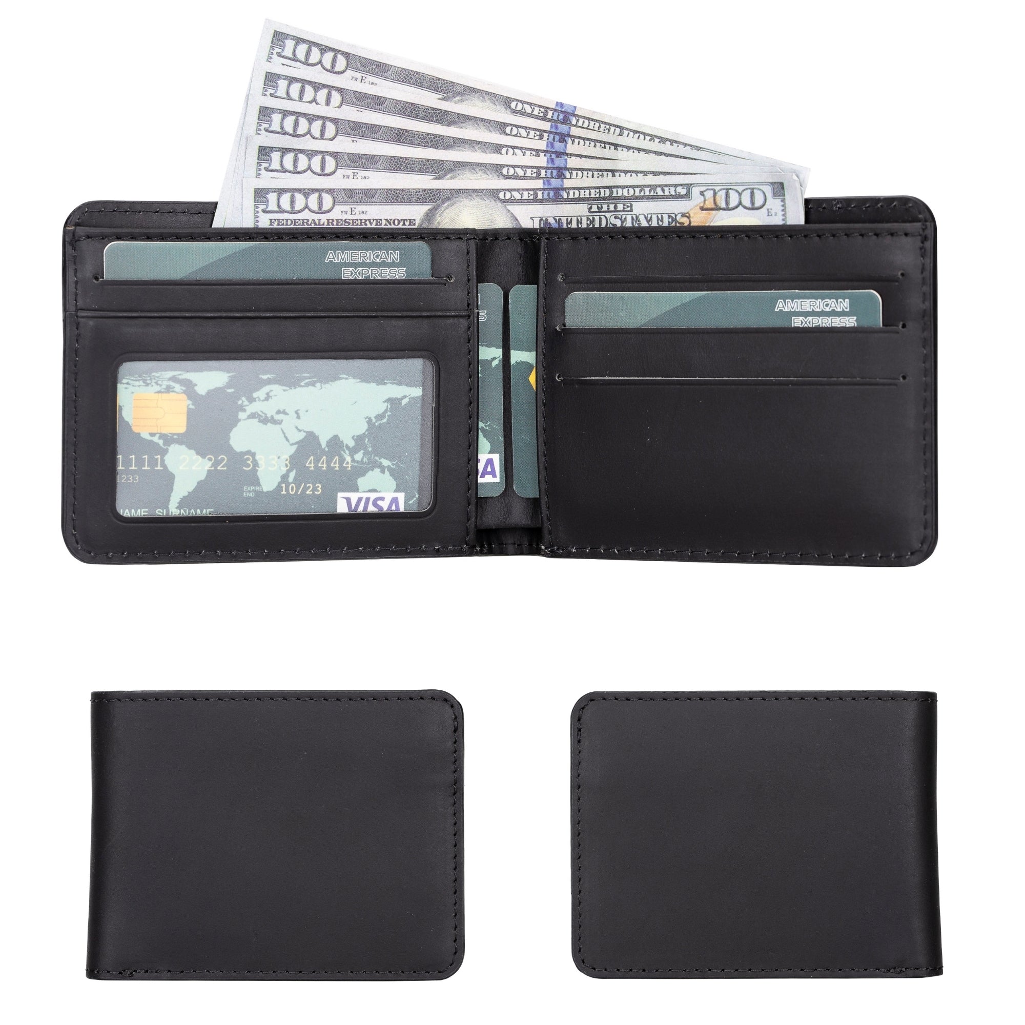 Arvada handgefertigte zweifach gefaltete Leder-Geldbörse für Herren