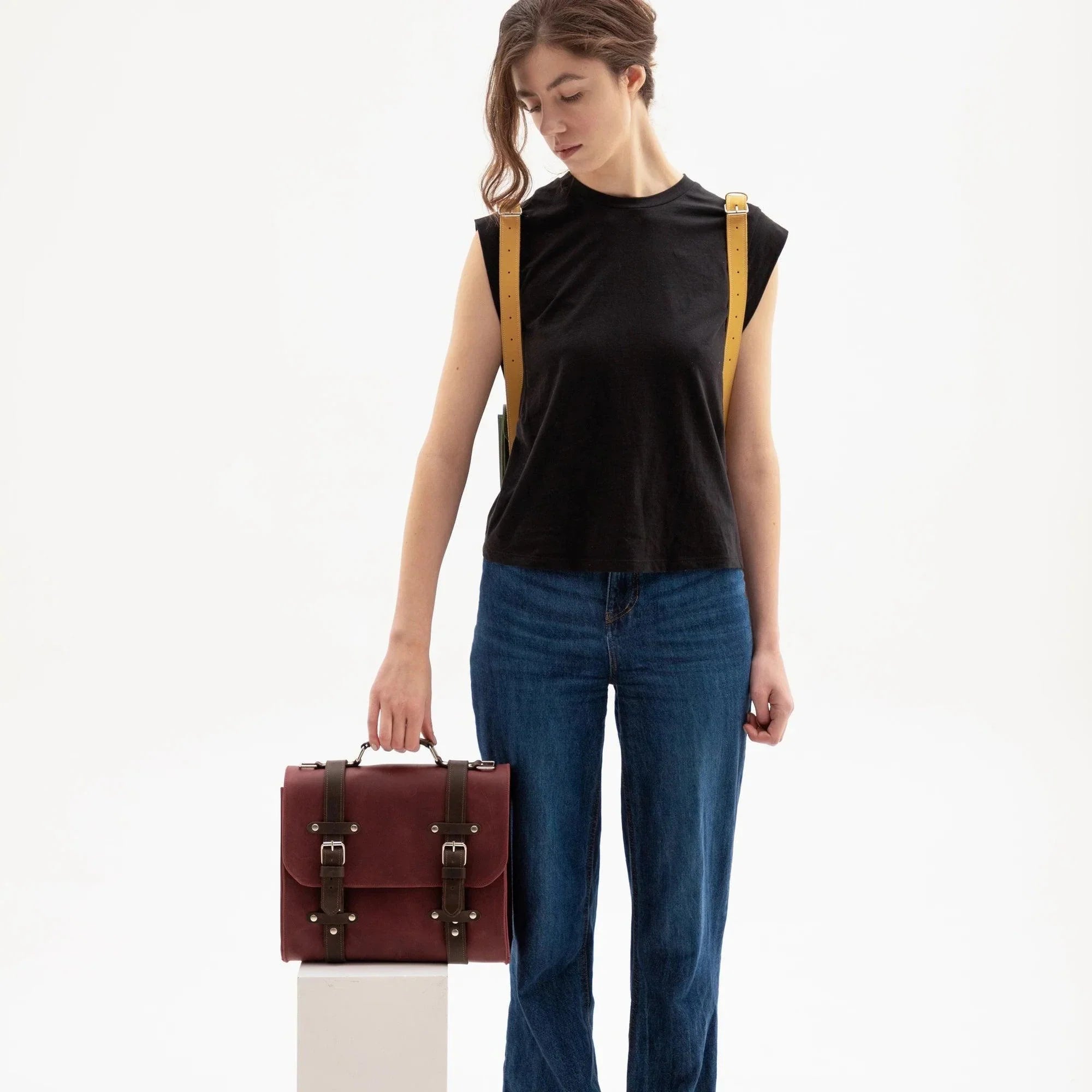 Genuine Leather Briefcase Bag Lora | Women's Work Bag-6