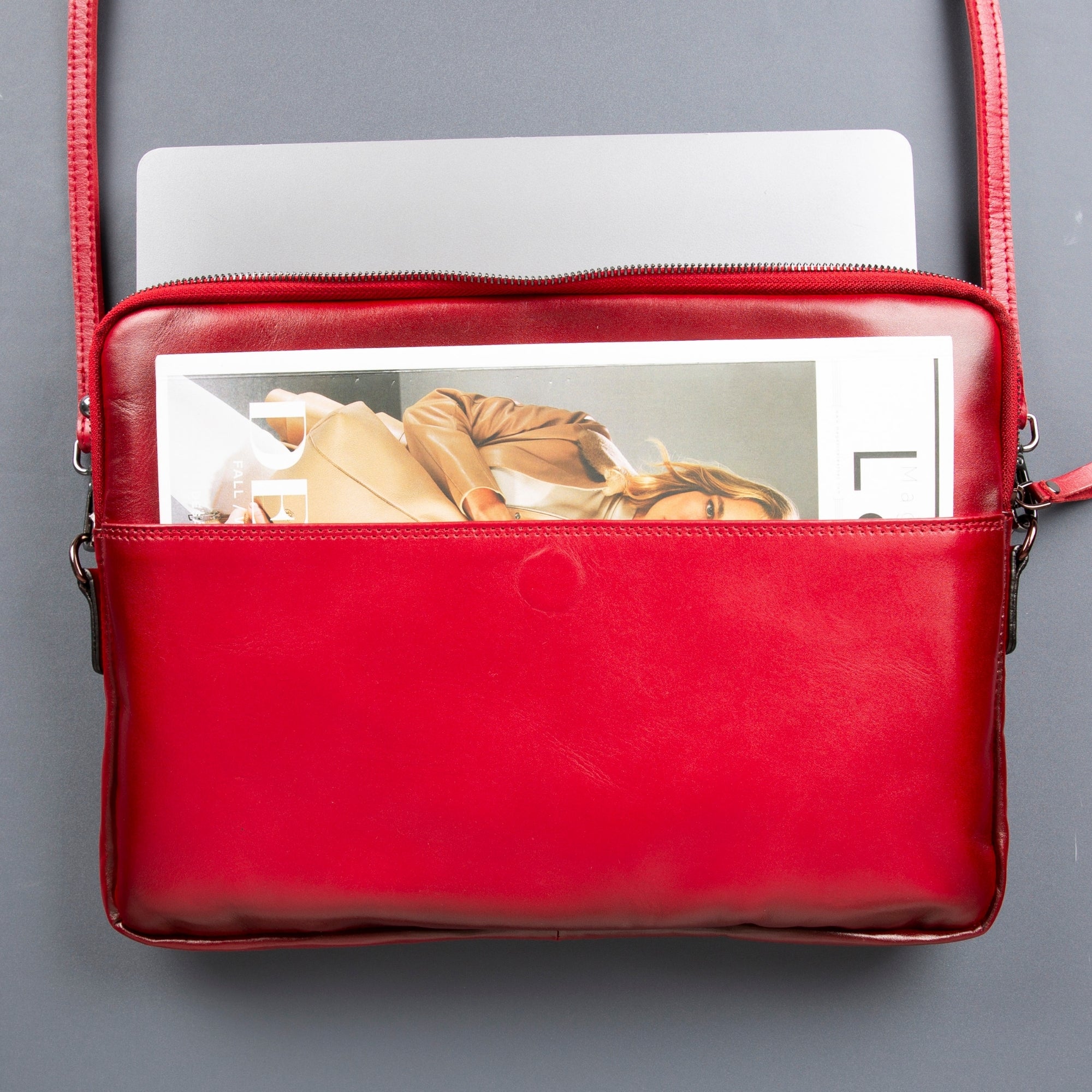 Seward Leather Laptop Bag with Shoulder Strap - MacBook Sleeve 14" & 16"-7