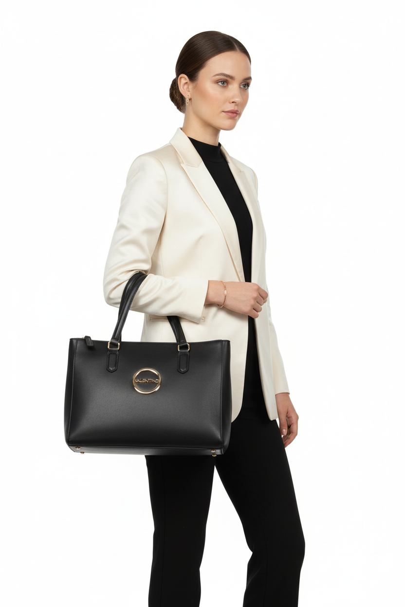 GLAM | VALENTINO TASSEN Zwarte Tas